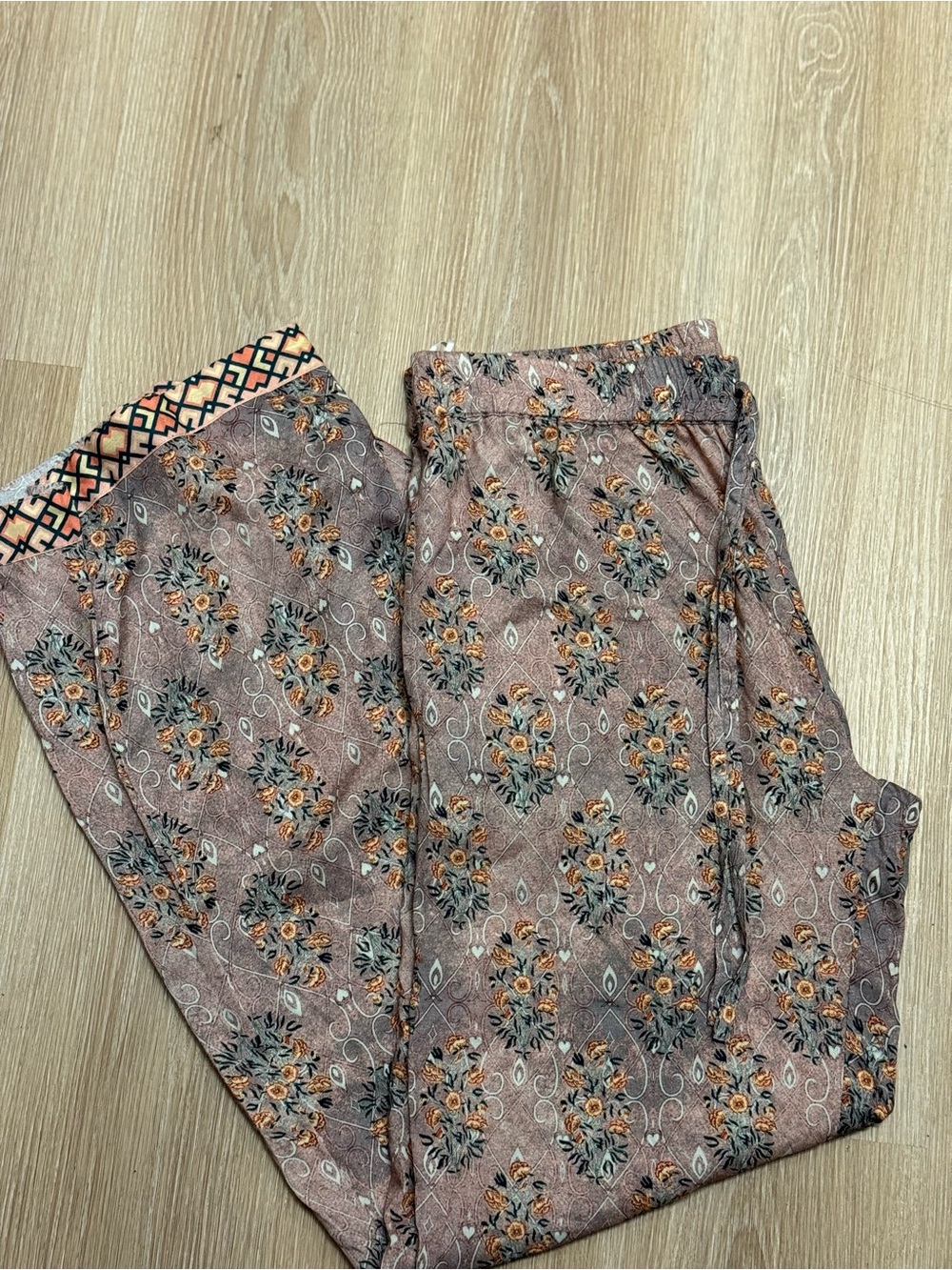 Cost Plus World Market Dusty Pink Floral Track Joggers